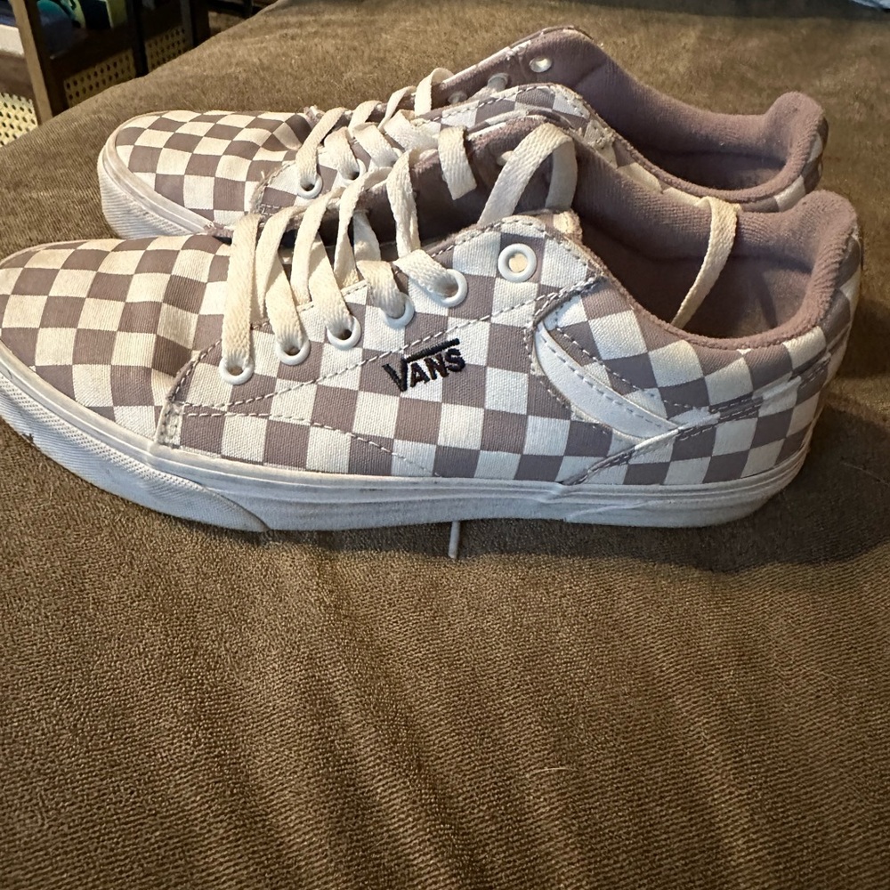 Vans purple checkered sneakers